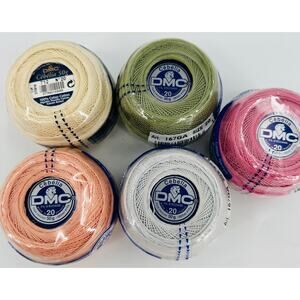 DMC Cebelia Crochet 167G 100% Mercerized Cotton Size 20 Mixed Lot Rose Gray (5)